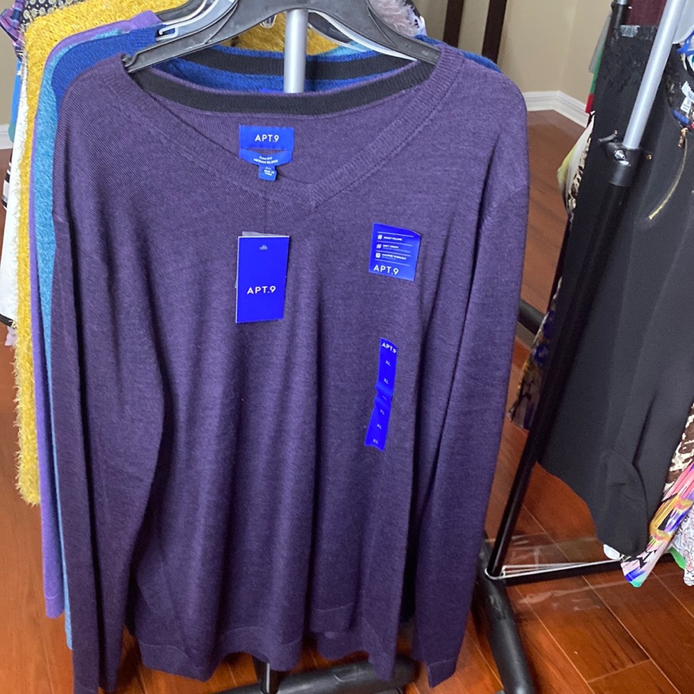 Slim Fit Men Sweater Purple.